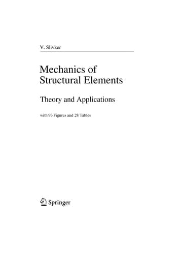 Mechanics of Structural Elements Theory and Applications