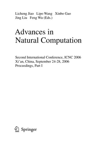Advances in Natural Computation Second International Conference, ICNC 2006, Xi'an, China, September 24-28, 2006, Proceedings