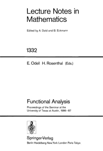 Functional Analysis Proceedings of the Seminar at the University of Texas at Austin, 1986-87