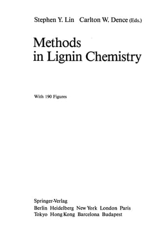 Methods in Lignin Chemistry