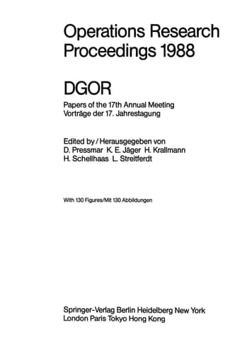 DGOR Papers of the 17th Annual Meeting / Vorträge der 17. Jahrestagung 1988