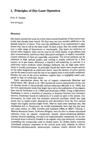 Dye Lasers (Topics in Applied Physics, 1)