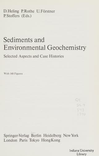 Sediments and Environmental Geochemistry: Selected Aspects and Case Histories