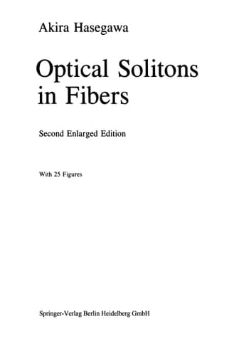 Optical Solitons in Fibers