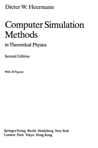 Computer Simulation Methods in Theoretical Physics