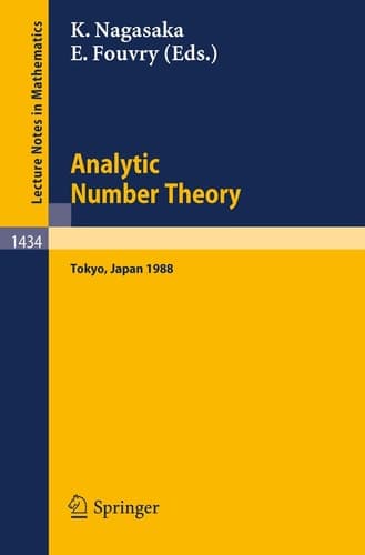 Analytic Number Theory: Proceedings of the Japanese-French Symposium held in Tokyo, Japan, October 10-13, 1988 (Lecture Notes in Mathematics, 1434) (English and French Edition)