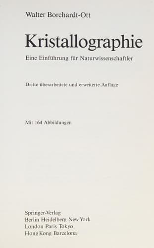 Kristallographie eine Einführung für Naturwissenschaftler