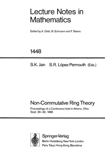 Non-Commutative Ring Theory Proceedings of a Conference held in Athens, Ohio, Sept. 29-30, 1989