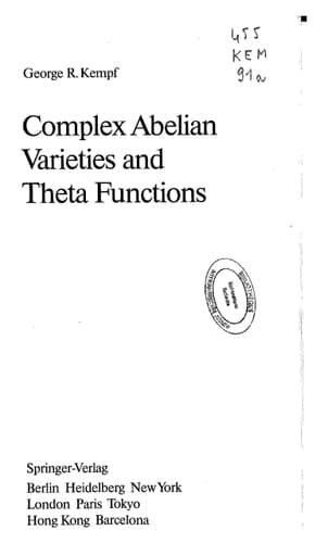 Complex Abelian Varieties and Theta Functions (Universitext)