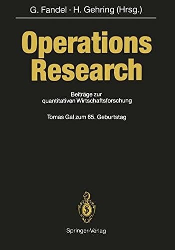 Operations Research: Beiträge zur quantitativen Wirtschaftsforschung (English and German Edition)