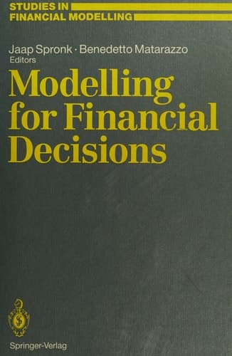 Modelling for Financial Decisions Proceedings of the 5th Meeting of the EURO Working Group on “Financial Modelling” held in Catania, 20–21 April, 1989