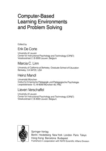 Computer-Based Learning Environments and Problem Solving (Nato ASI Subseries F:)
