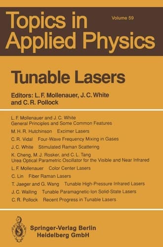 Tunable Lasers (Topics in Applied Physics, 59)