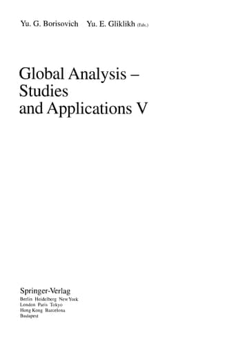 Global Analysis - Studies and Applications V