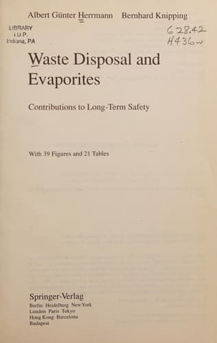 Waste Disposal and Evaporites Contributions to Long-Term Safety