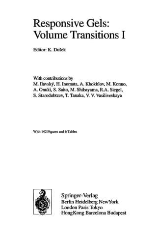 Responsive Gels: Volume Transitions 1
