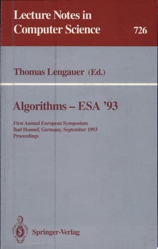 Algorithms - ESA '93 First Annual European Symposium, Bad Honnef, Germany, September 30 - October 2, 1993. Proceedings