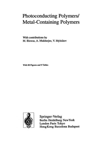 Photoconducting Polymers/Metal-Containing Polymers