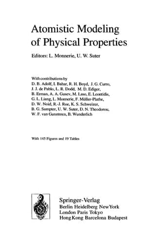 Atomistic Modeling of Physical Properties