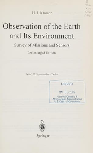 Observation of the Earth and Its Environment : Survey of Missions and Sensors
