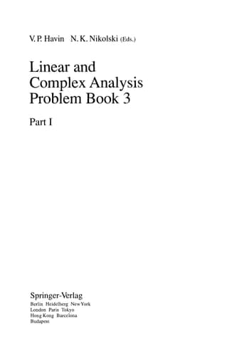 Linear and Complex Analysis Problem Book 3 Part 1