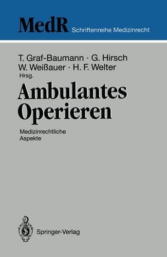 Ambulantes Operieren Medizinrechtliche Aspekte