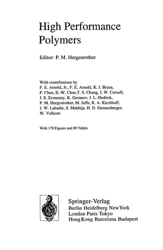 High Performance Polymers (Advances in Polymer Science, 117)