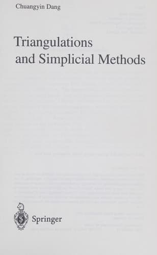 Triangulations and Simplicial Methods (Lecture Notes in Economics and Mathematical Systems, 421)