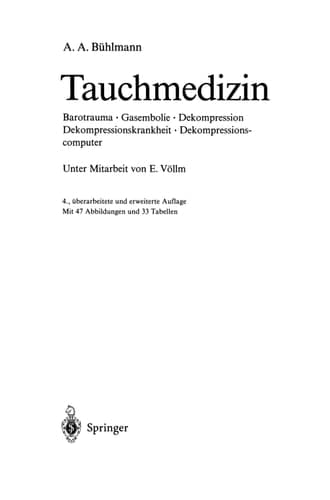 Tauchmedizin Barotrauma · Gasembolie · Dekompression Dekompressionskrankheit · Dekompressionscomputer