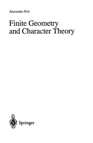 Finite Geometry and Character Theory