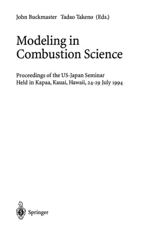 Modeling in Combustion Science: Proceedings of the US-Japan Seminar Held in Kapaa, Kauai, Hawaii, 24–29 July 1994 (Lecture Notes in Physics)