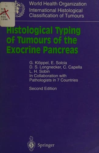 Histological Typing of Tumours of the Exocrine Pancreas