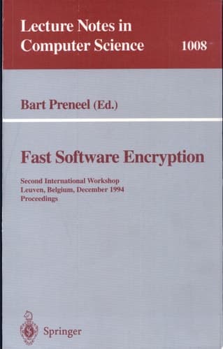 Fast Software Encryption Second International Workshop, Leuven, Belgium, December 14-16, 1994. Proceedings