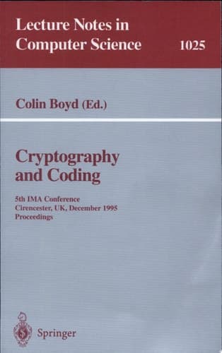 Cryptography and Coding Fifth IMA Conference; Cirencester, UK, December 1995. Proceedings