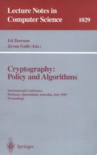 Cryptography: Policy and Algorithms International Conference Brisbane, Queensland, Australia, July 3-5, 1995. Proceedings