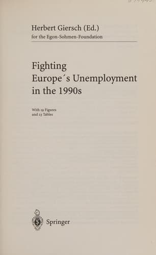 Fighting Europe’s Unemployment in the 1990s