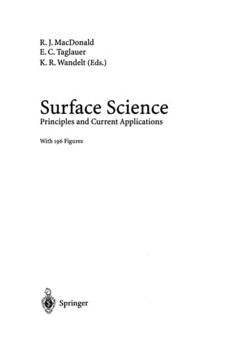 Surface Science: Principles and Current Applications