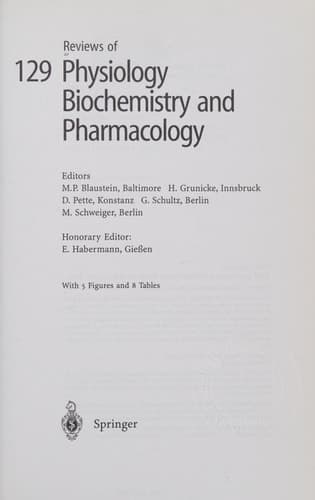 Reviews of Physiology, Biochemistry and Pharmacology