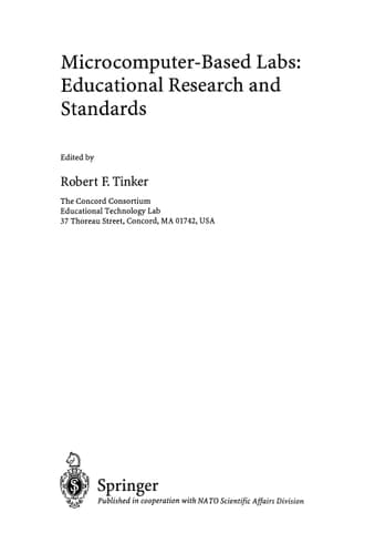 Microcomputer-Based Labs: Educational Research and Standards (NATO ASI Series / Computer and Systems Sciences)