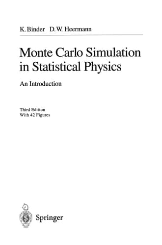 Monte Carlo Simulation in Statistical Physics An Introduction