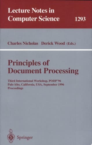 Principles of Document Processing Third International Workshop, PODP '96, Palo Alto, California, USA, September 23, 1996. Proceedings