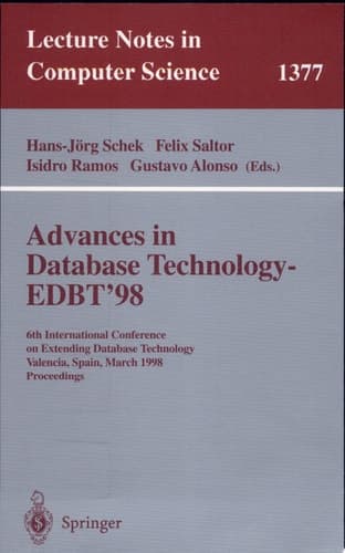 Advances in Database Technology - EDBT '98 6th International Conference on Extending Database Technology, Valencia, Spain, March 23-27, 1998.