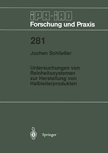 Untersuchungen von Reinheitssytemen zur Herstellung von Halbleiterprodukten