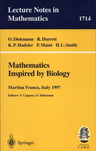 Mathematics Inspired by Biology Lectures given at the 1st Session of the Centro Internazionale Matematico Estivo (C.I.M.E.) held in Martina Franca, Italy, June 13-20, 1997