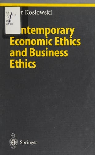 Contemporary Economic Ethics and Business Ethics