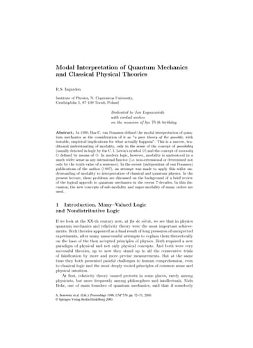 Theoretical Physics Fin de Siècle Proceedings of the XII Max Born Symposium Held in Wrocław, Poland, 23–26 September 1998