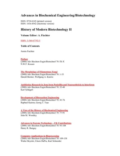 History of Modern Biotechnology II