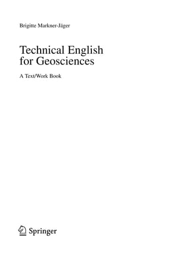 Technical English for Geosciences A Text/Work Book
