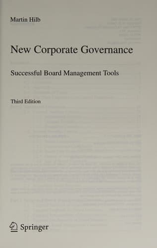 New Corporate Governance: Successful Board Management Tools