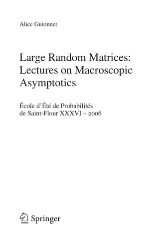 Large random matrices
